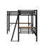 Lit mezzanine simple en métal avec 2 bureaux intégrés