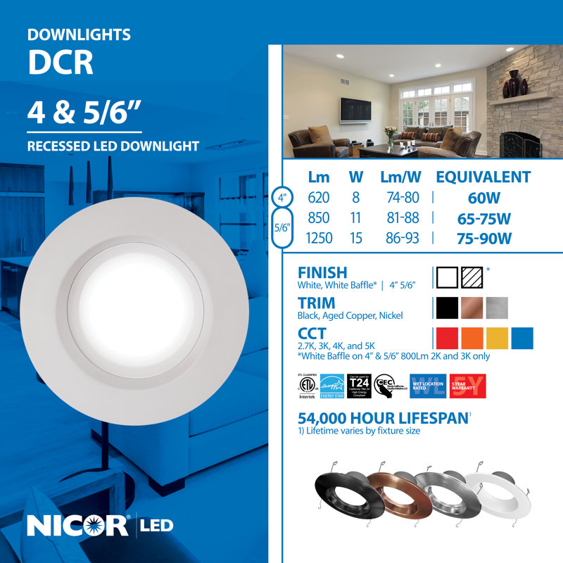 6'' LED Decorative Recessed Trim, Nickel