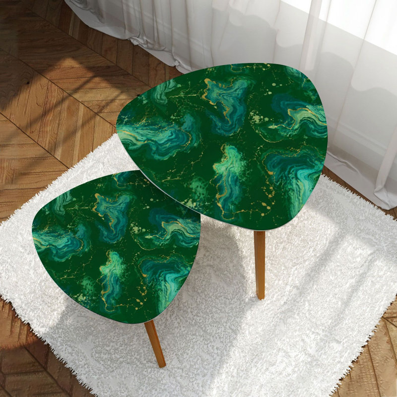 Ensemble de 2 tables basses gigognes Triangle