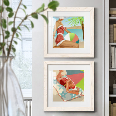 «Beach Beauty I», ensemble de 2 cadres photo