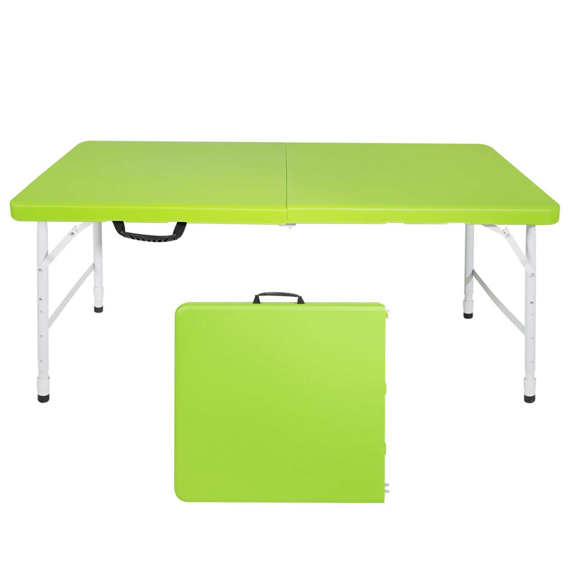 Table pliante portative intérieure et extérieure de 4 pi, poids maximum 135 kg, table pliable pour le camping, Vert