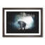 Elephant Roaming In A Green Forest Paint Splash - Framed Print-56915625-56915626