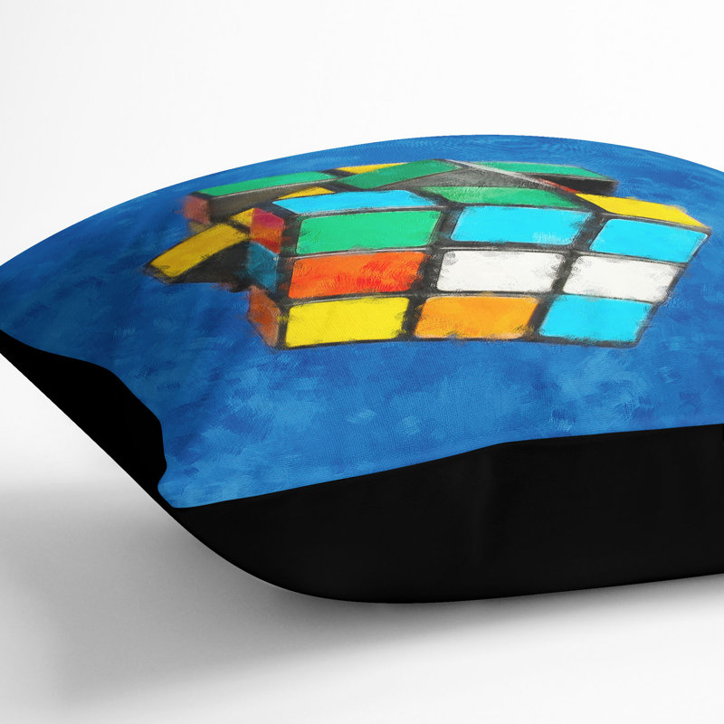 Square Throw Cushion, Black, 55cm H x 55cm W x 20cm D