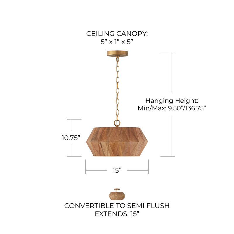 Nadeau 1 - Light White Geometric Pendant