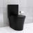 Modern Matte Black Toilet, 1.1/1.6 Dual Flush, Skirted Design For Bathroom Porcelain Material-125665392