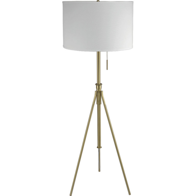 58" - 72"H Adjustable Tripod Floor W/ Kd Shade (1Pcs/Ctn)   (1.78/9.9), Brushed Gold