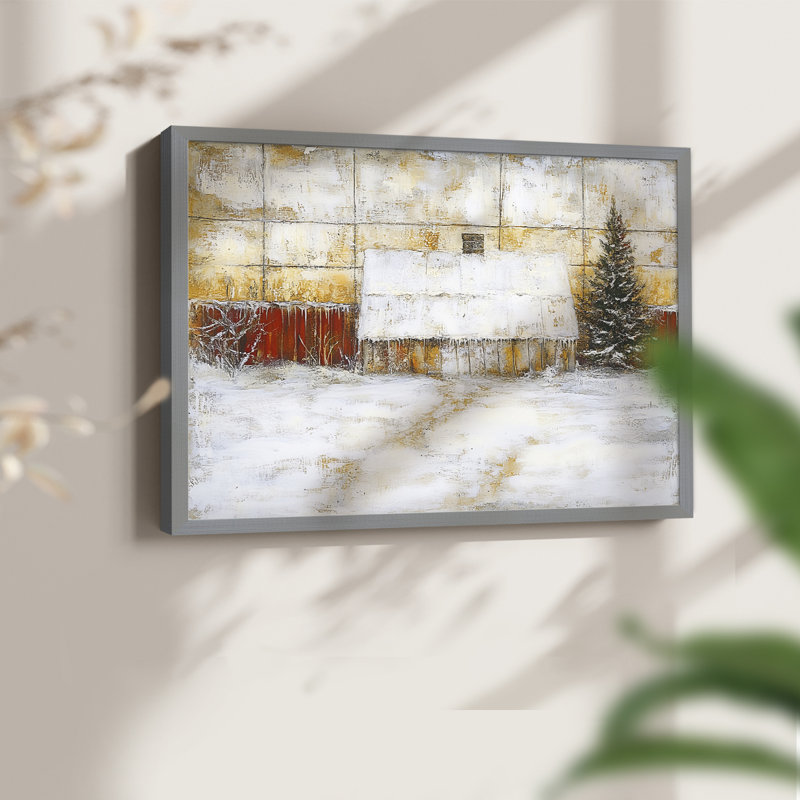 Chirstmas Art-CLXIII -Framed Print - Restickable, H 22 po x l 28 po, Gris