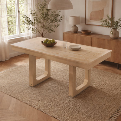 60"-78" Extendable Dining Table, Farmhouse Wooden Kitchen Table with Removable Leaf, Large Expanding Table for 4-8
