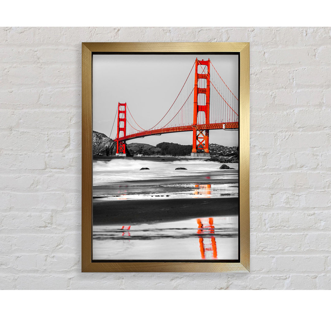 Golden Gate Bridge Red Reflections - Einzelner Bilderrahmen Kunstdrucke