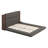 Floor Upholstered Platform Bed With Extended Wood Headboard & Bedside Shelf