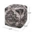 Pouf carré Sellek, noir et beige