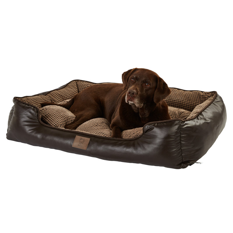 Bessie Faux Leather Pet Bed, Extra Large (110cm W x 80cm D x 20cm H)