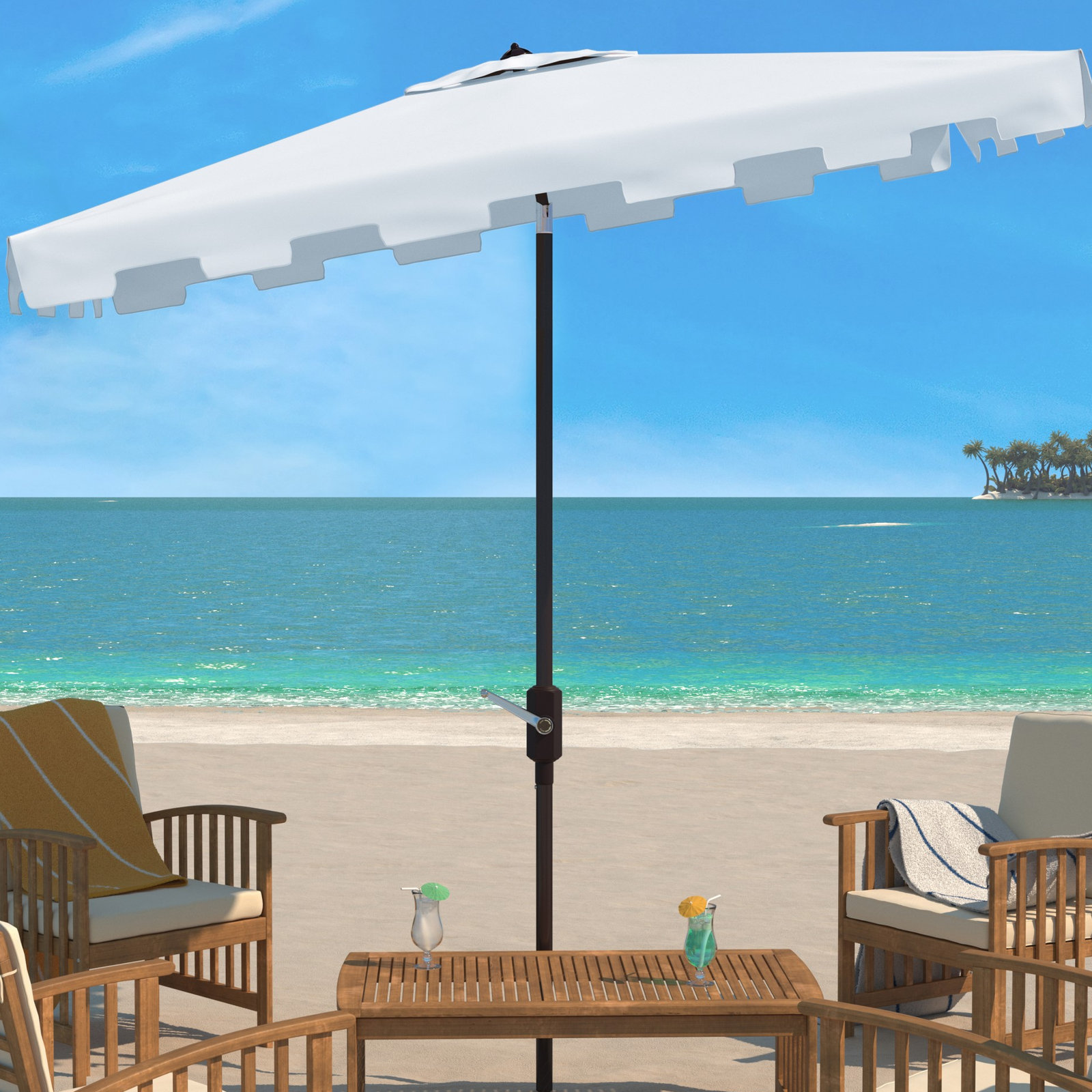 Towerside 9.8' Umbrella, White