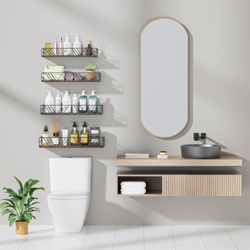 Ensemble de 4 tablettes flottantes en bois