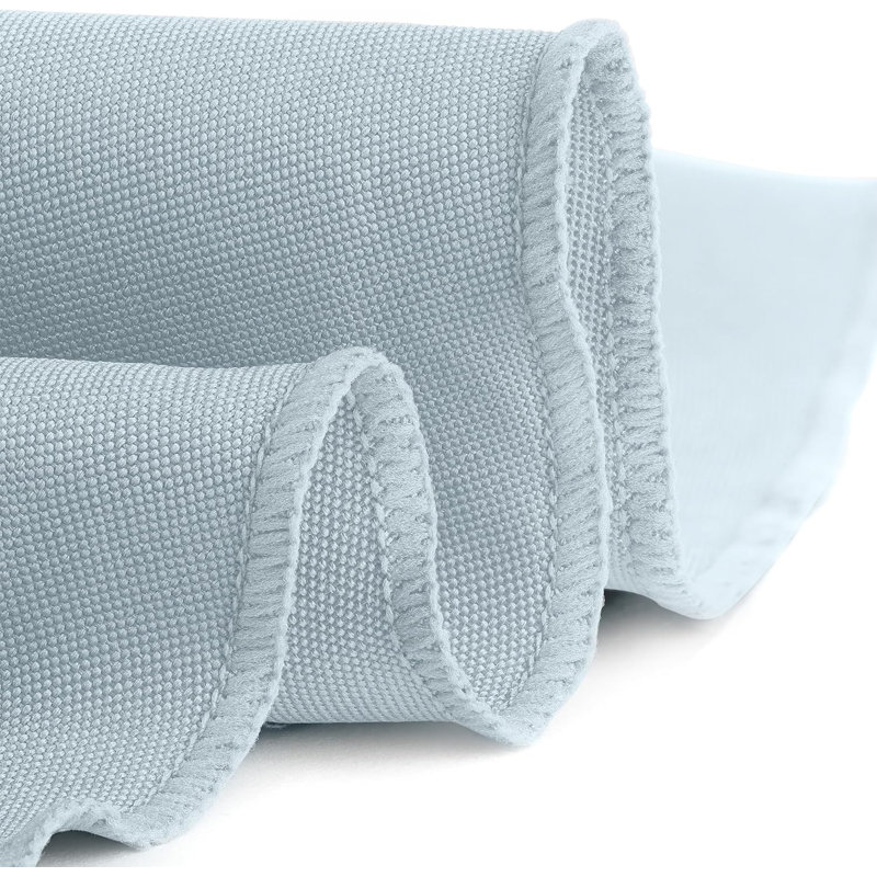 Ambee Round No Pattern Polyester Tablecloth, 70" Round, Baby Blue