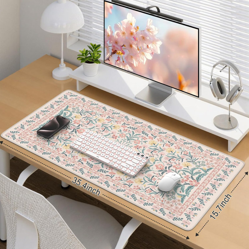 Grand tapis de bureau 35,4 "x 15,7" - Tapis de souris de jeu étendu avec base antidérapante