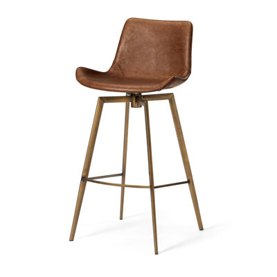 Maven Lane Victor Stool with Faux Leather Upholstery