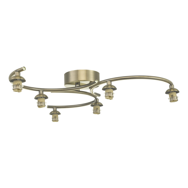 NAKITA 6LT SEMI FLUSH FRAME ONLY, Antique Brass