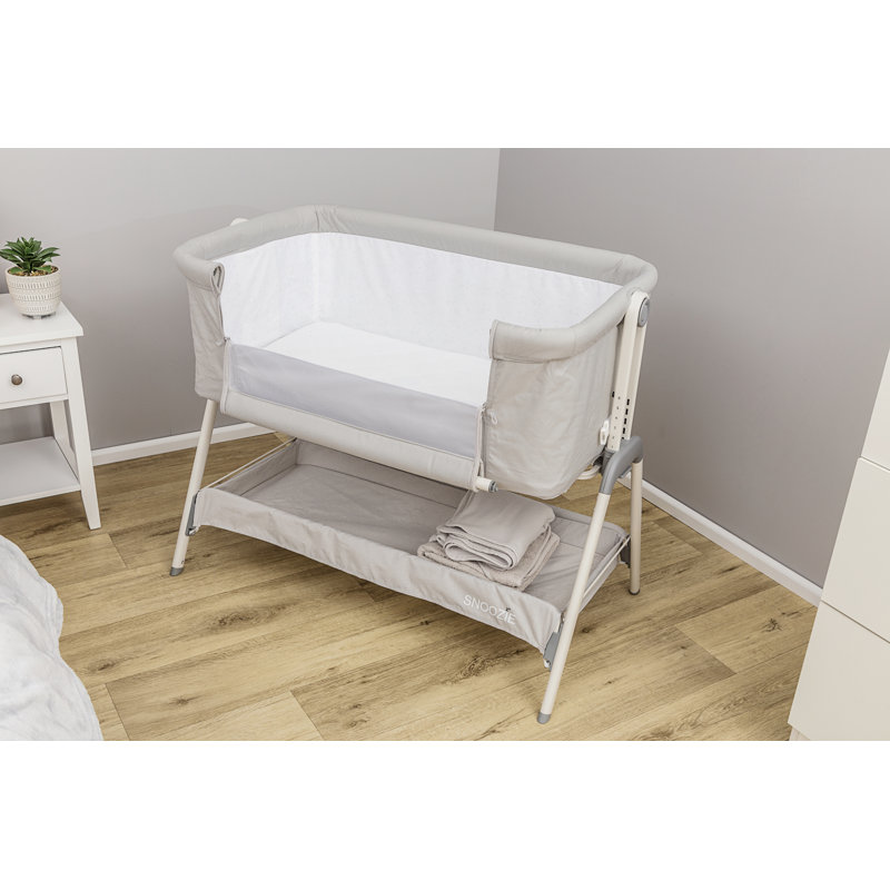 Snoozie Cot Bed, Light Grey
