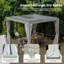Pergola d'extérieur 10 x 10 pi avec persiennes réglables - blanc-133144803
