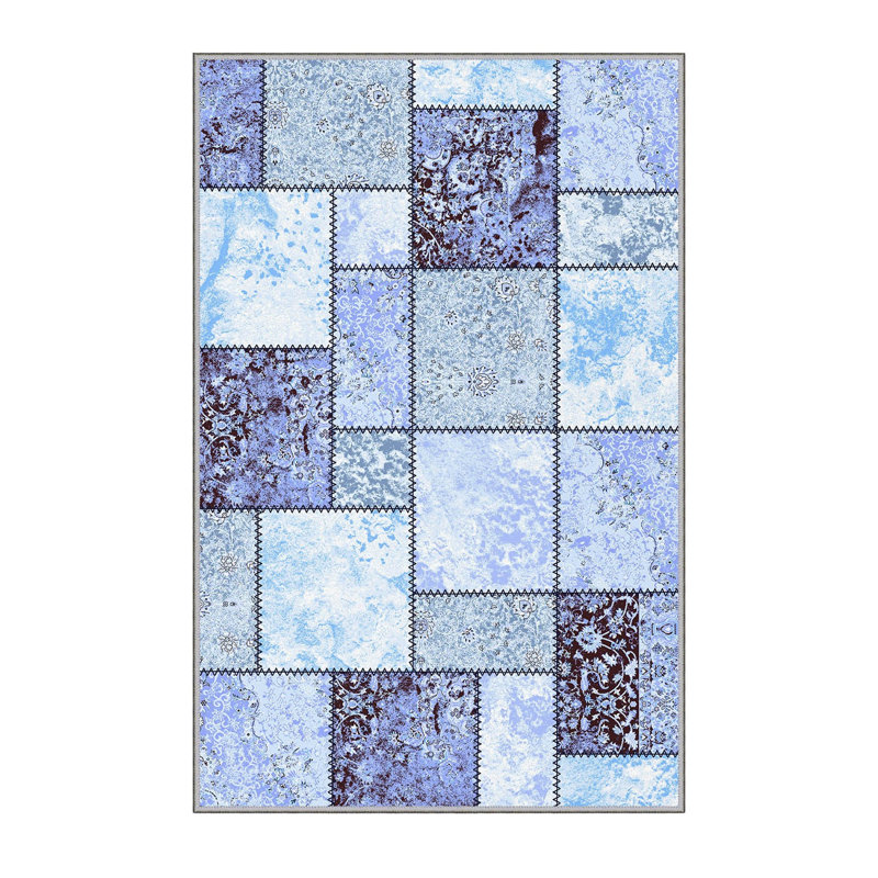 Stylish Hall Carpet 2.6 x 4.9 Feet, 100% Polyester with 8 mm Pile Height | Antibacterial, Non-Slip PVC Felt Dot Underside | Machine Washable, 3D Digital Printing | Perfect for Home Entryways & Living Spaces