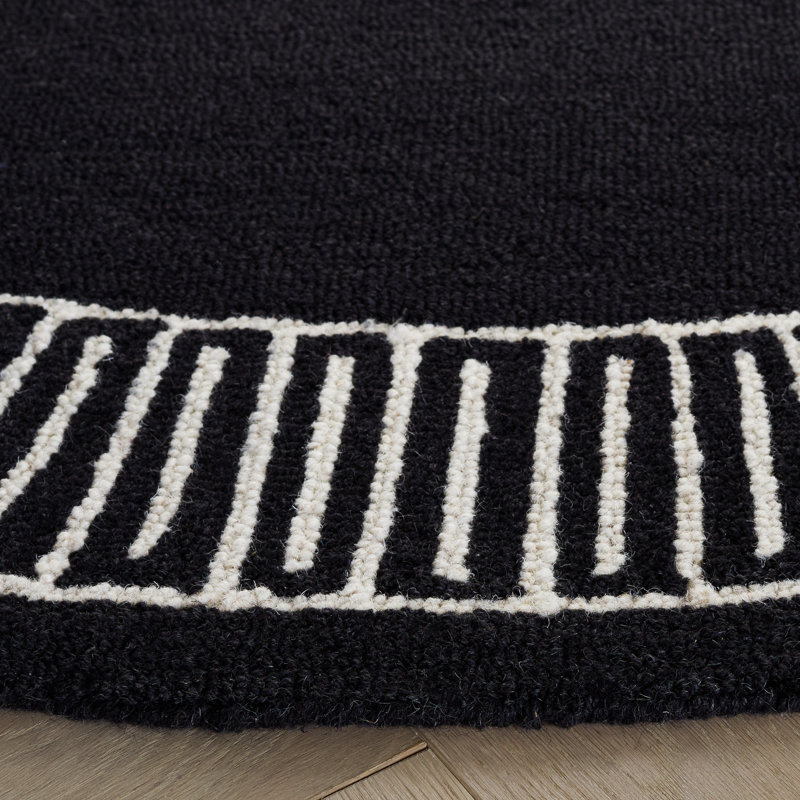 Metro 465 Hand Tufted 80% Wool; 20% Cotton Geometric Rug, Round 6'