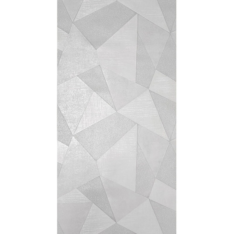 Papier peint texturé géométrique triangles gris clair