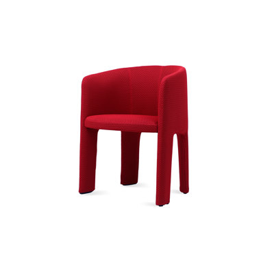 Chaise avec accoudoirs Camilla en tissu rouge