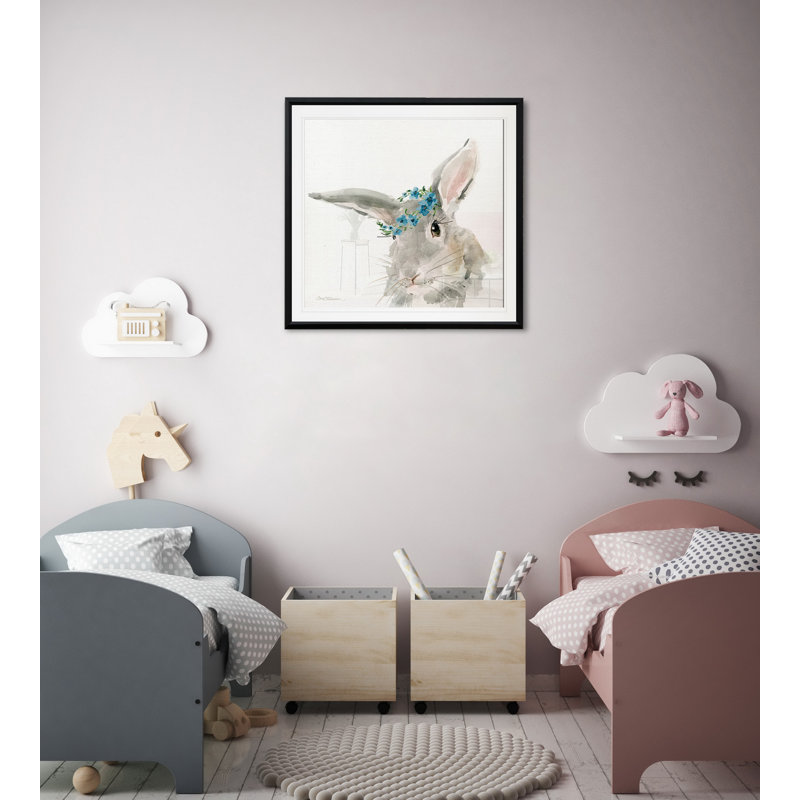 «Glamour Girls Rabbit», art sur toile, H 17,5 po x l 17,5 po x P 1,5 po, Cadre plastique noir