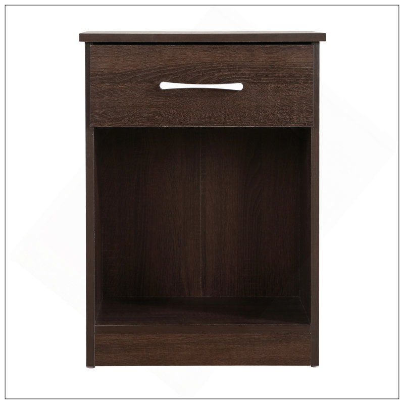 Charmante table de chevet avec tiroir et tablette, parfaite pour les chambres confortables et un rangement efficace.