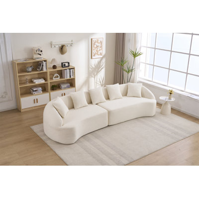 Curved Boneless Sofa,Compression  110'' Modular Sectional
