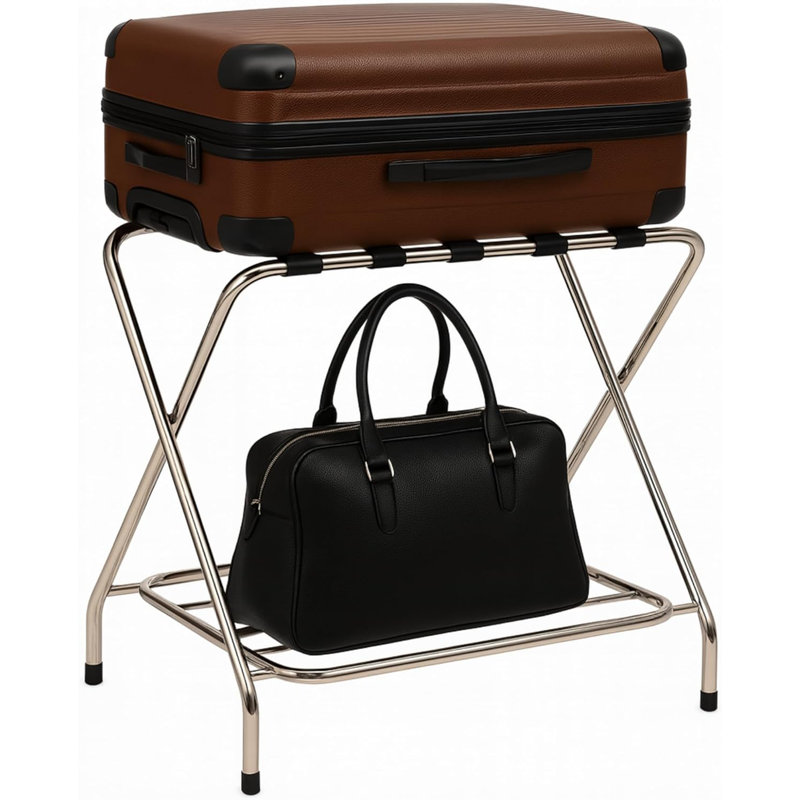 Porte-bagages USTECH - assemblage à deux niveaux, chrome, organisateur de rangement, paquet de 1, 10