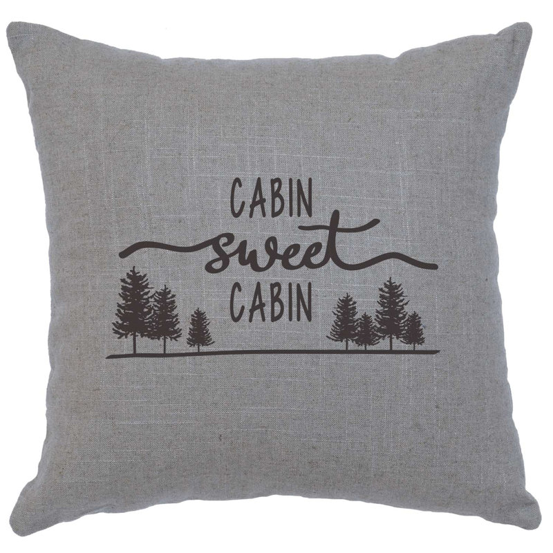 Coussin Wooded River Image - Sweet Cabin - Lin océan, Bleu