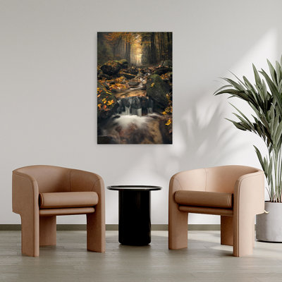 «Dreamy Autumn Abstract Contemporary Forest Landscape», reproduction d'art mural