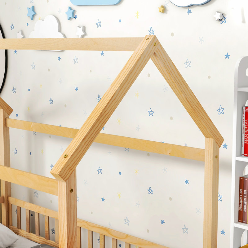Structure de lit simple en bois, Naturel, Simple