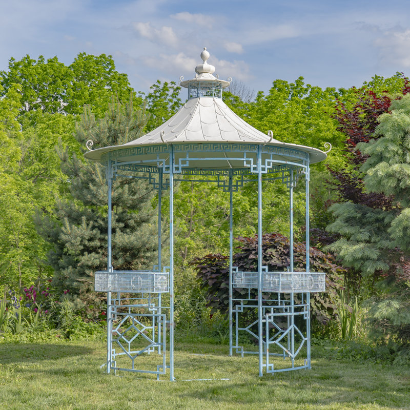 Pavillon de jardin permanent en métal L 9 pi. D Pavillon de jardin en dôme de fer