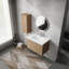 Meuble-lavabo mural de 30 po avec lavabo et armoire latérale, portes à fermeture en douceur, finition en mélamine résistante aux égratignures-126233363