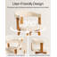 Chaises de salle à manger pivotantes confortables avec accoudoirs, revêtement en chenille beige moelleux, chaise d'appoint moderne Mid-Century-929810007