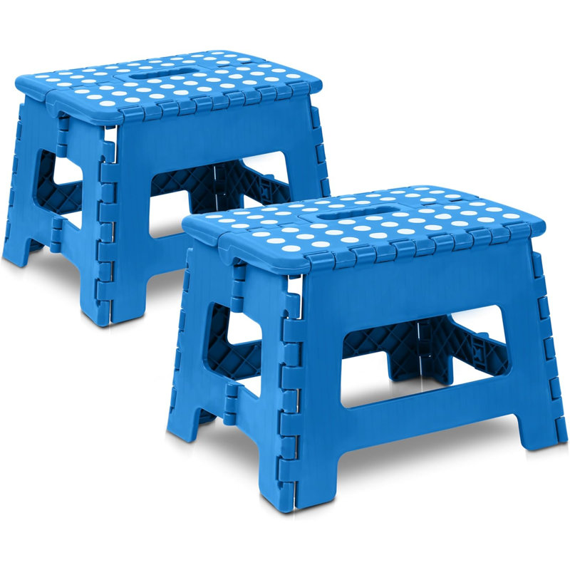 Marchepied pliable - (paquet de 2) marchepied avec hauteur de 9 pouces - peut supporter jusqu'à 300 lb - marchepied pliable léger en plastique pour la cuisine, la salle de bain et le salon (rose)