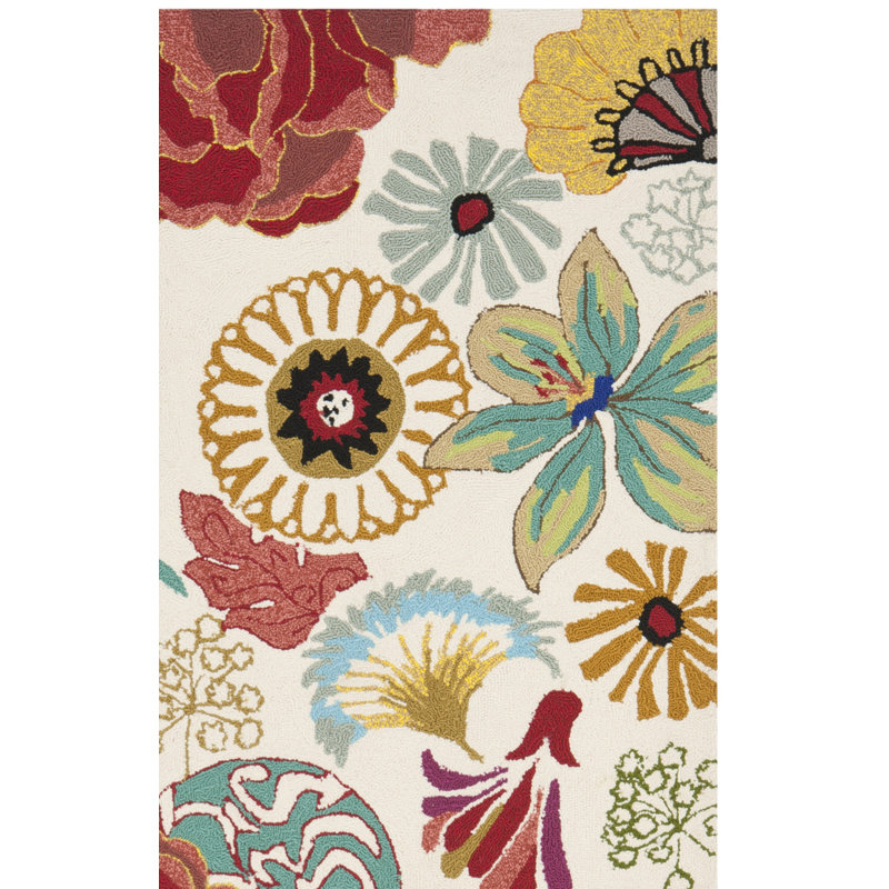 Doyle Hand Hooked Performance Floral Rug, Runner 2'3" x 8'