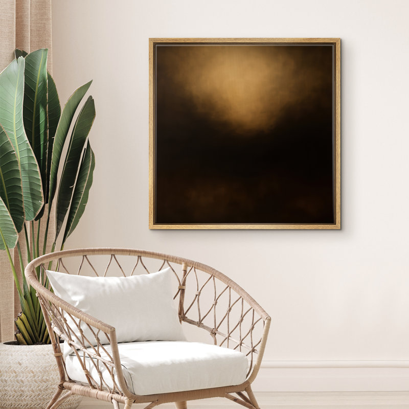 Reproduction d'art abstrait sur toile encadrée pour décoration intérieure moderne, H 24 po x l 24 po, Naturel