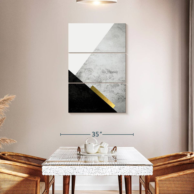 Avery Black Grey Gold Mountains II, 45" H x 28" W