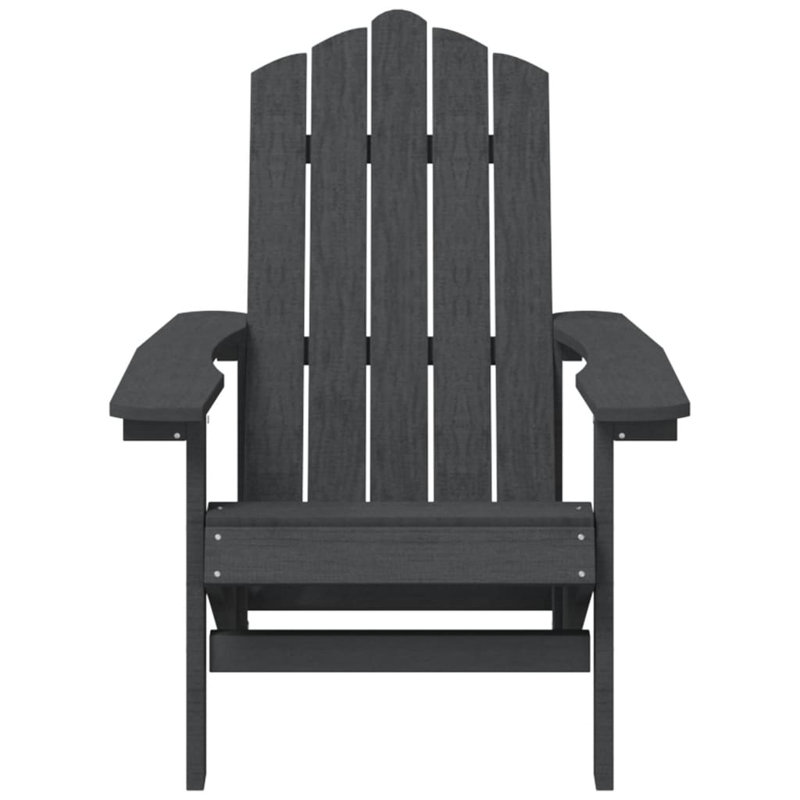 Patio Adirondack Chair with Table HDPE, Dark Gray