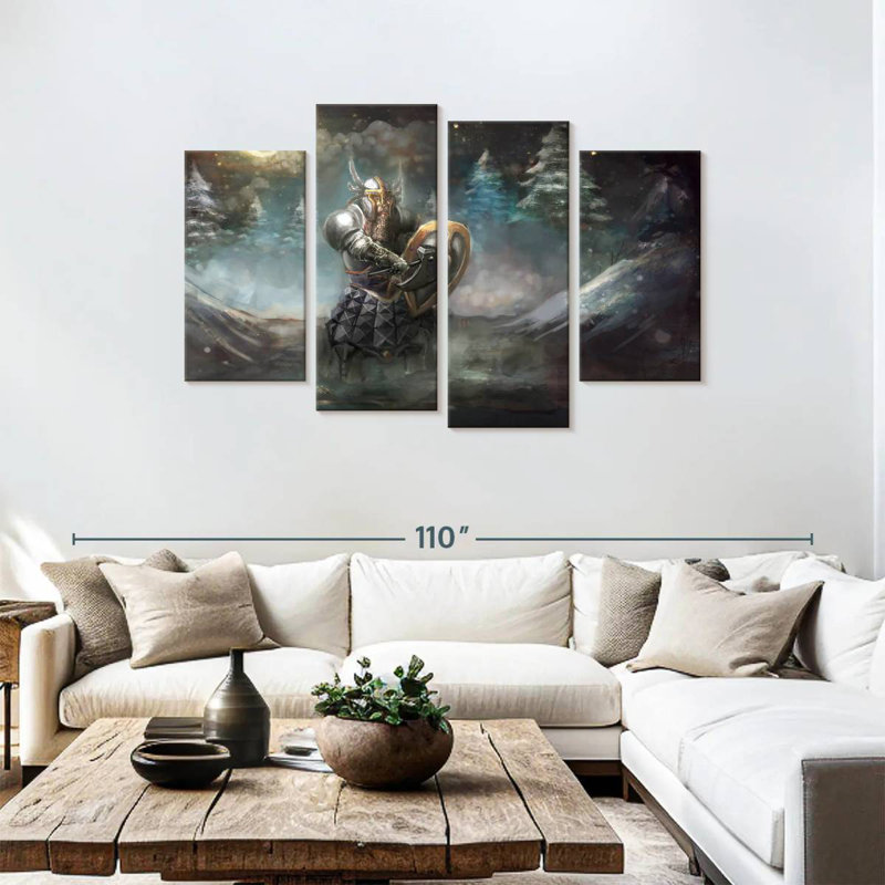 Kelan Fantasy Dwarf Knight, 48" H x 75" W