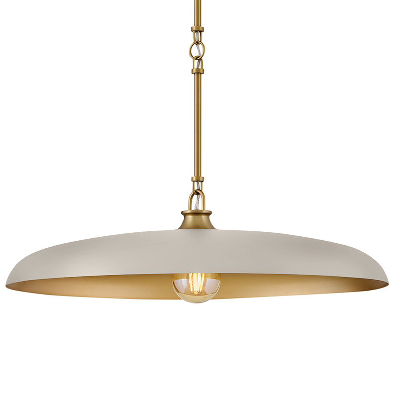 Grand lustre en forme de soucoupe 24 po Hinkley Sadie, H 8 po x l 24 po x P 24 po, Taupe clair