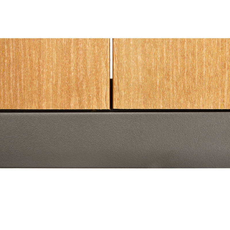 Harper 66" Light Brown and Gray Aluminum Poly-Resin Outdoor Dining Table