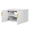 Meuble-lavabo de salle de bain vintage 30 po avec lavabo en céramique, lavabo simple en céramique à 3 trous, meuble-lavabo avec 2 portes à fermeture douce-885752296