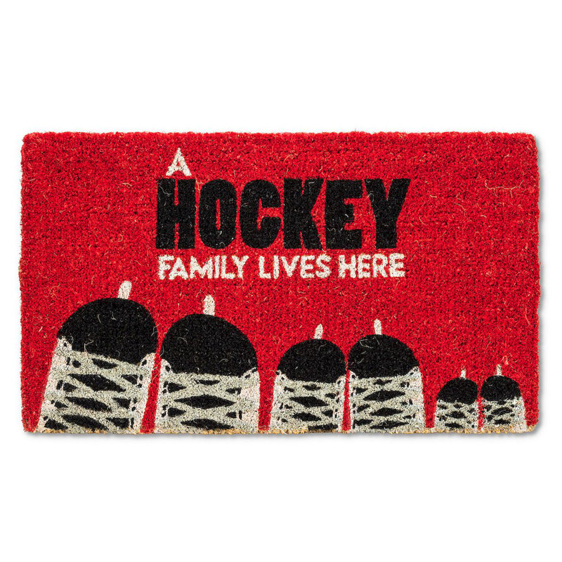 Tapis de porte d'extérieur 30 po x 18 po Farudin Hockey Family