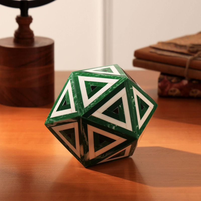 Sculpture | Orbe décoratif en forme de losange | Figurines (vert), Vert
