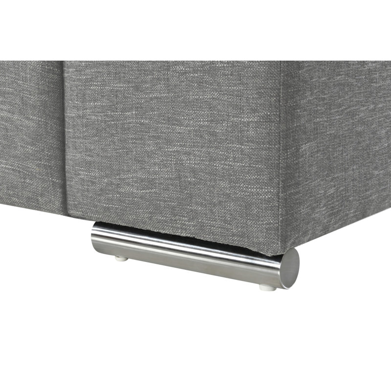 Chaise avec accoudoirs en tissu tissé, Light Gray Linen